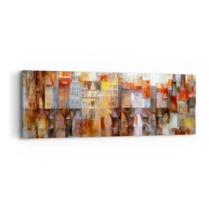 Cuadro sobre lienzo - Impresión de Imagen - Puente y ciudad - 90x30 cm