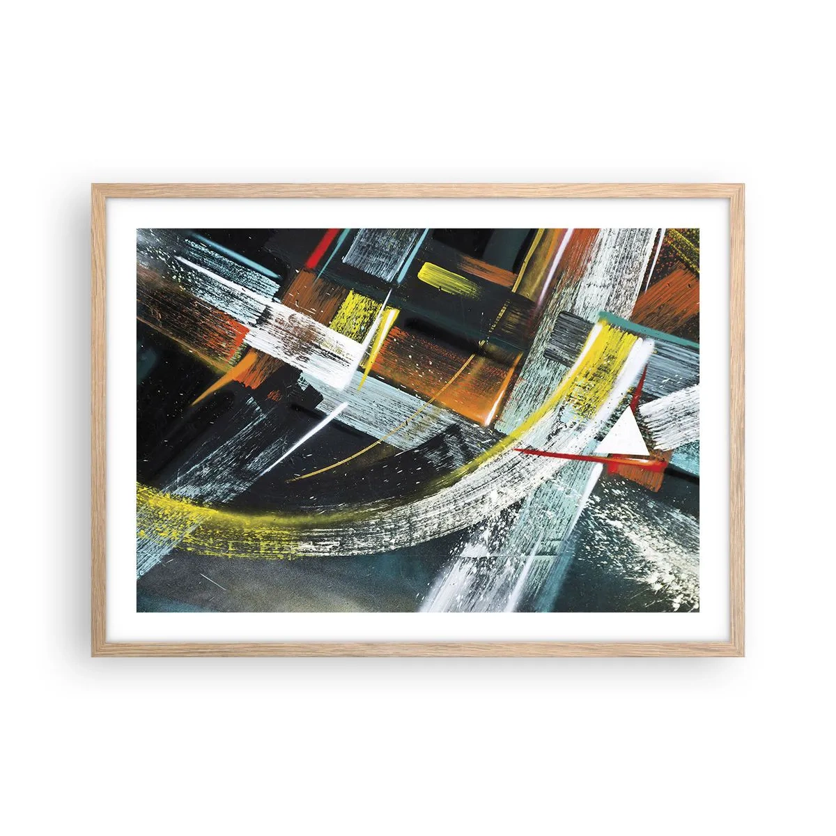 Póster en marco roble claro - La energía del movimiento - 70x50 cm
