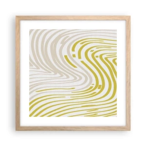 Póster en marco roble claro - Composición curvada - 40x40 cm