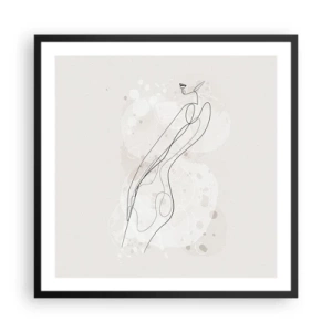 Póster en marco negro - Una mirada no dice nada y al mismo tiempo lo dice todo - 60x60 cm