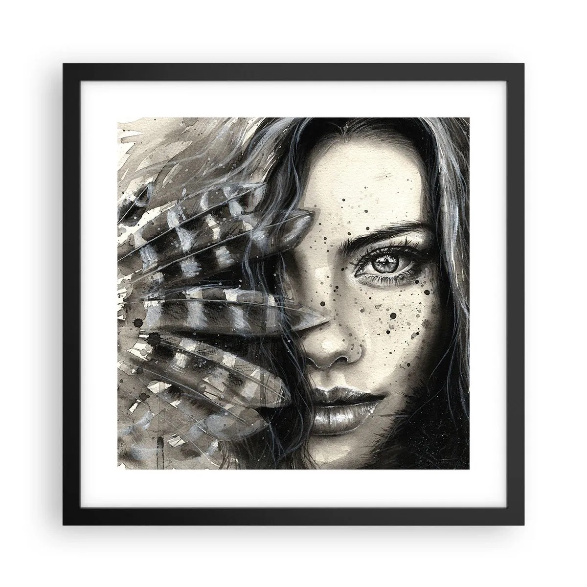 Póster en marco negro - Belleza salvaje - 40x40 cm