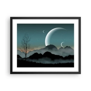 Póster en marco negro - Un carnaval de noche estrellada - 50x40 cm