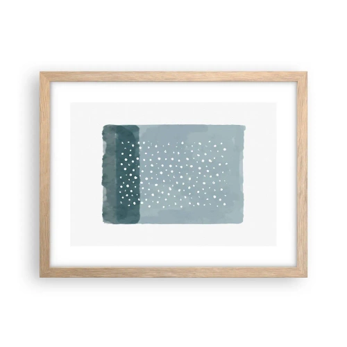 Póster en marco roble claro - Creación sobre azul - 40x30 cm