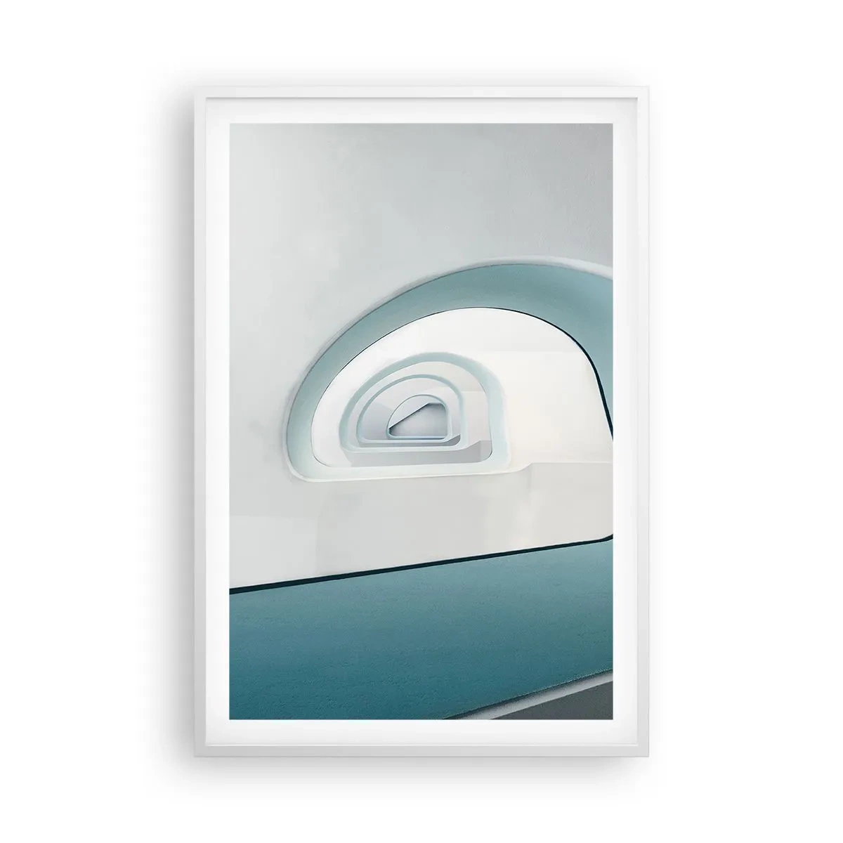 Póster en marco blanco - Espiral del río azul - 61x91 cm