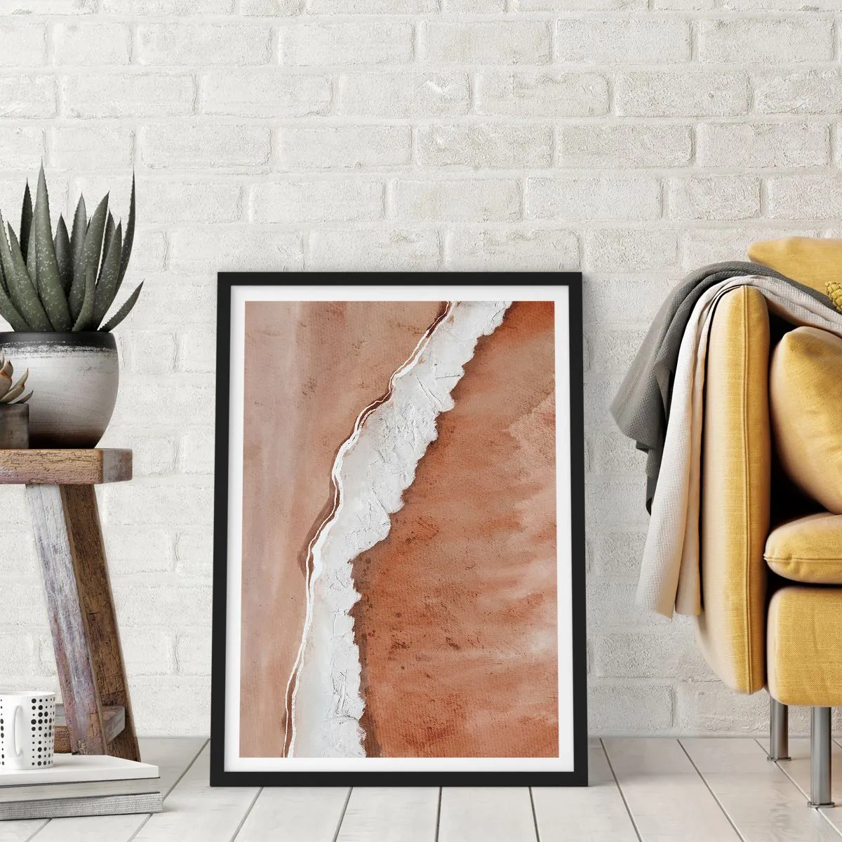 Póster en marco negro - En colores terrosos - 61x91 cm