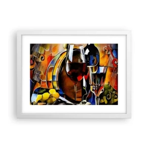 Póster en marco blanco - Y el mundo se vuelve más colorido - 40x30 cm