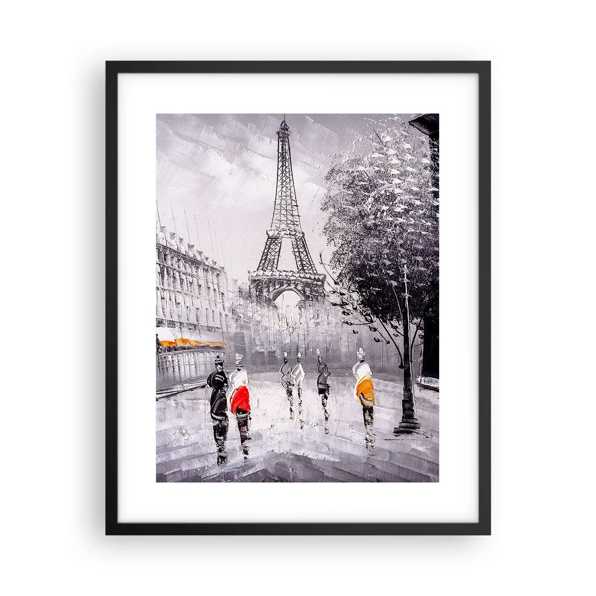Póster en marco negro - Un paseo parisino - 40x50 cm