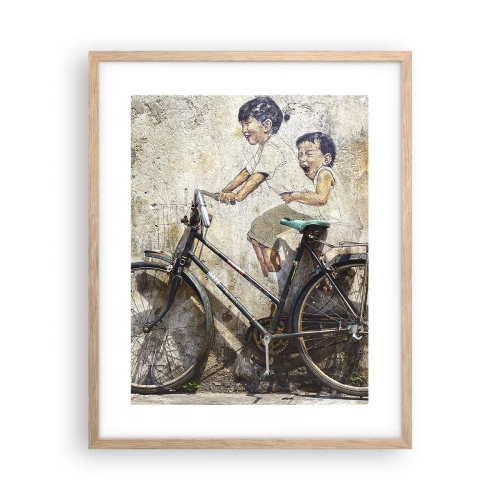 Póster en marco roble claro - ¿Verdadero o falso? - 40x50 cm