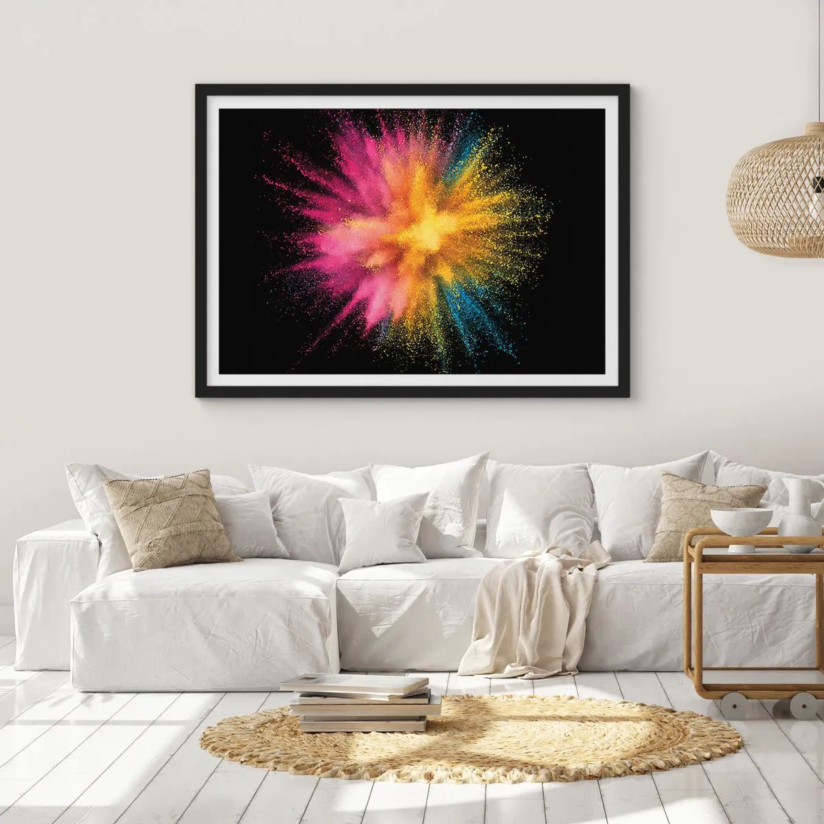 Póster en marco negro - El nacimiento de los colores - 50x40 cm