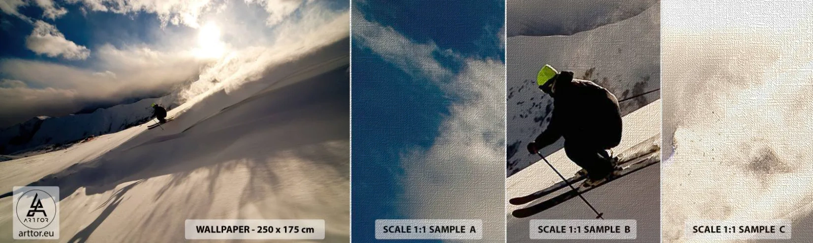 Muestra de fotomural Premium Canvas - Reto de montaña asumido - Deportes y pasatiempos, Montañas, Alpes - 100x30 cm