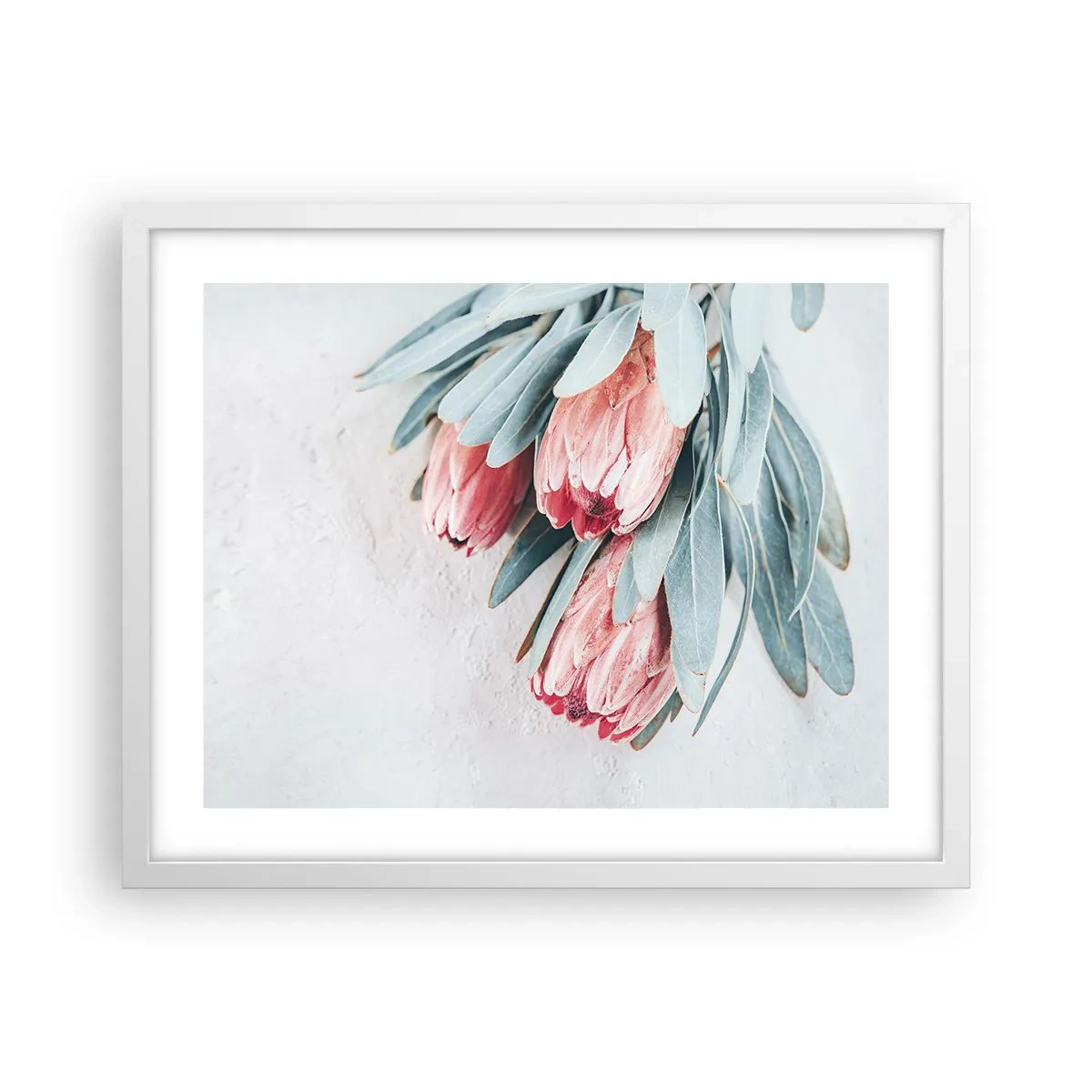 Póster en marco blanco - Avergonzada de su propia belleza - 50x40 cm