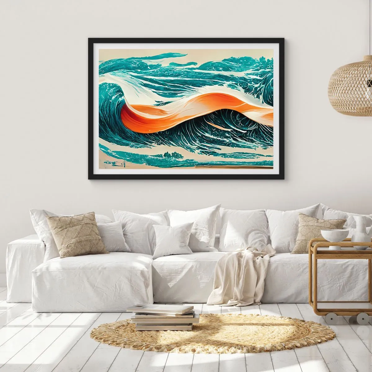 Póster en marco negro - El sueño de un surfista - 91x61 cm