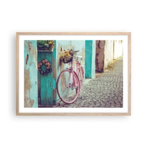 Póster en marco roble claro - Ahora mismo vuelvo - 70x50 cm