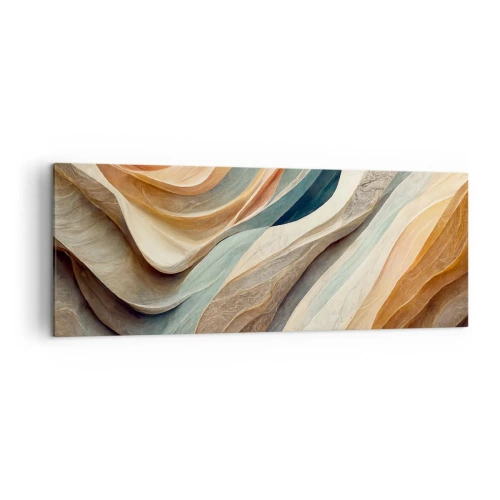 Cuadro sobre lienzo - Impresión de Imagen - Ondas abstractas en tonos pastel - 140x50cm - Momentos previos al cambio - Decoración de pared moderna para salón y dormitorio ARTTOR