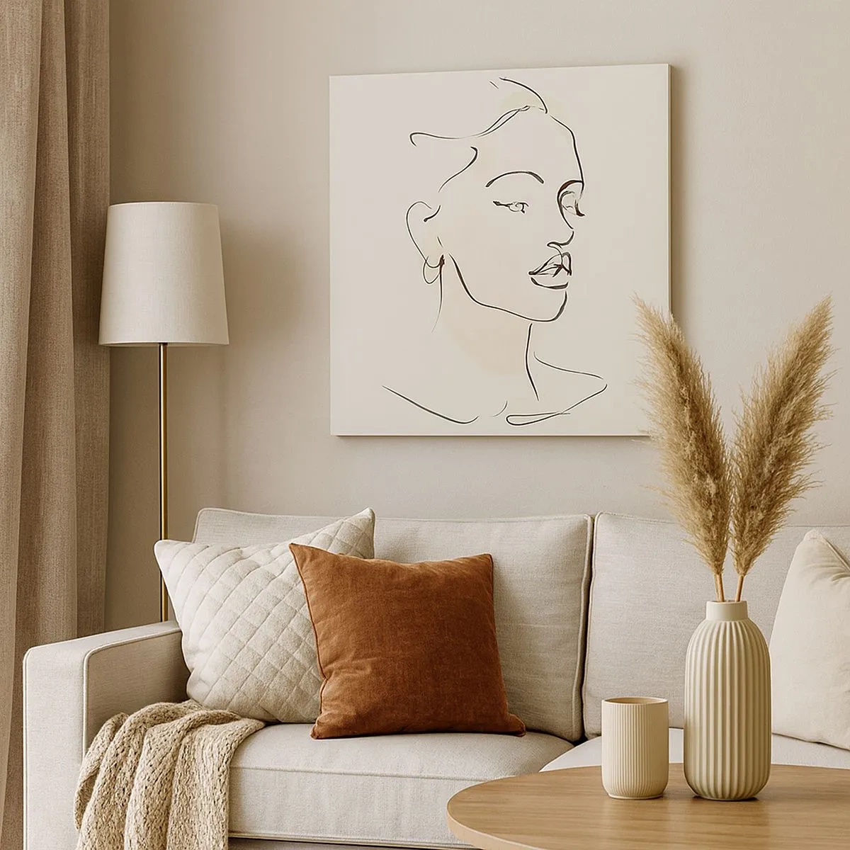 Cuadro sobre lienzo - Impresión de Imagen - Líneas que muestran seguridad - 30x30 cm