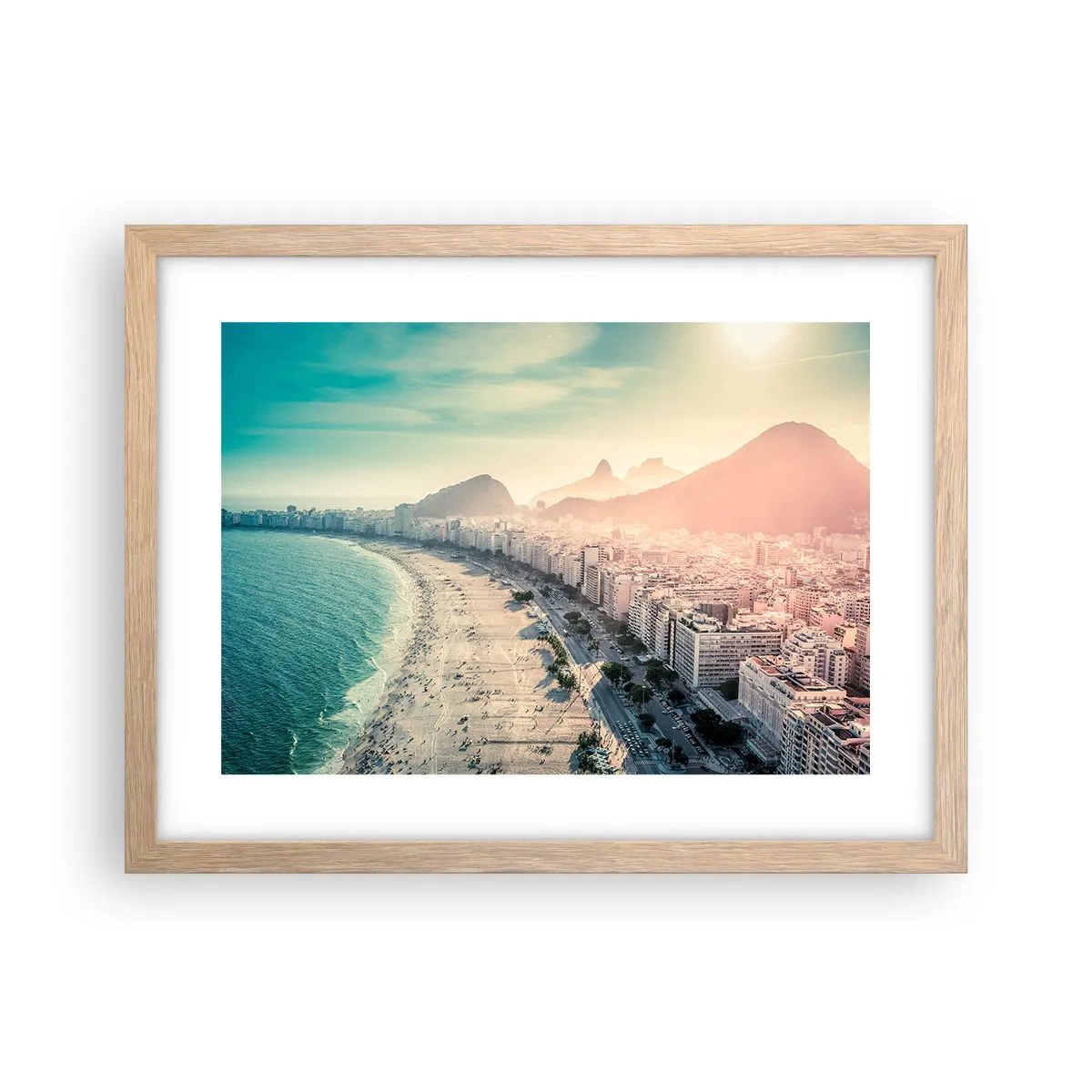Póster en marco roble claro - Vacaciones perpetuas en Río - 40x30 cm