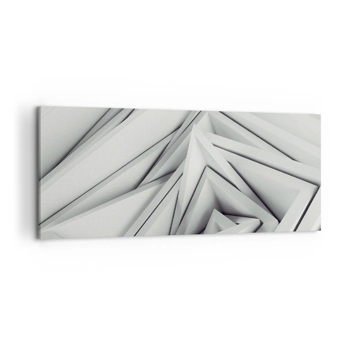 Cuadro sobre lienzo - Impresión de Imagen - Una composición abstracta de formas geométricas en tonos de gris. - 120x50cm - Ángulos afilados - Decoración de pared moderna para salón y dormitorio ARTTOR