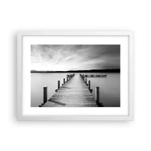 Póster en marco blanco - En el lago de la paz - 40x30 cm