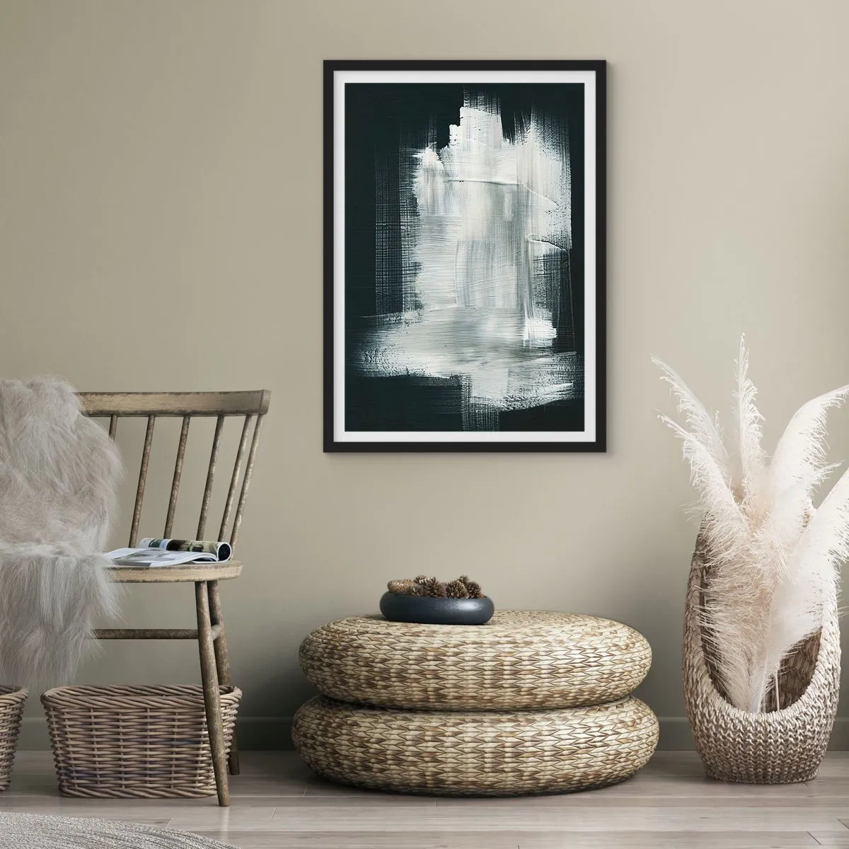 Póster en marco negro - Tejido vertical y horizontal - 40x50 cm