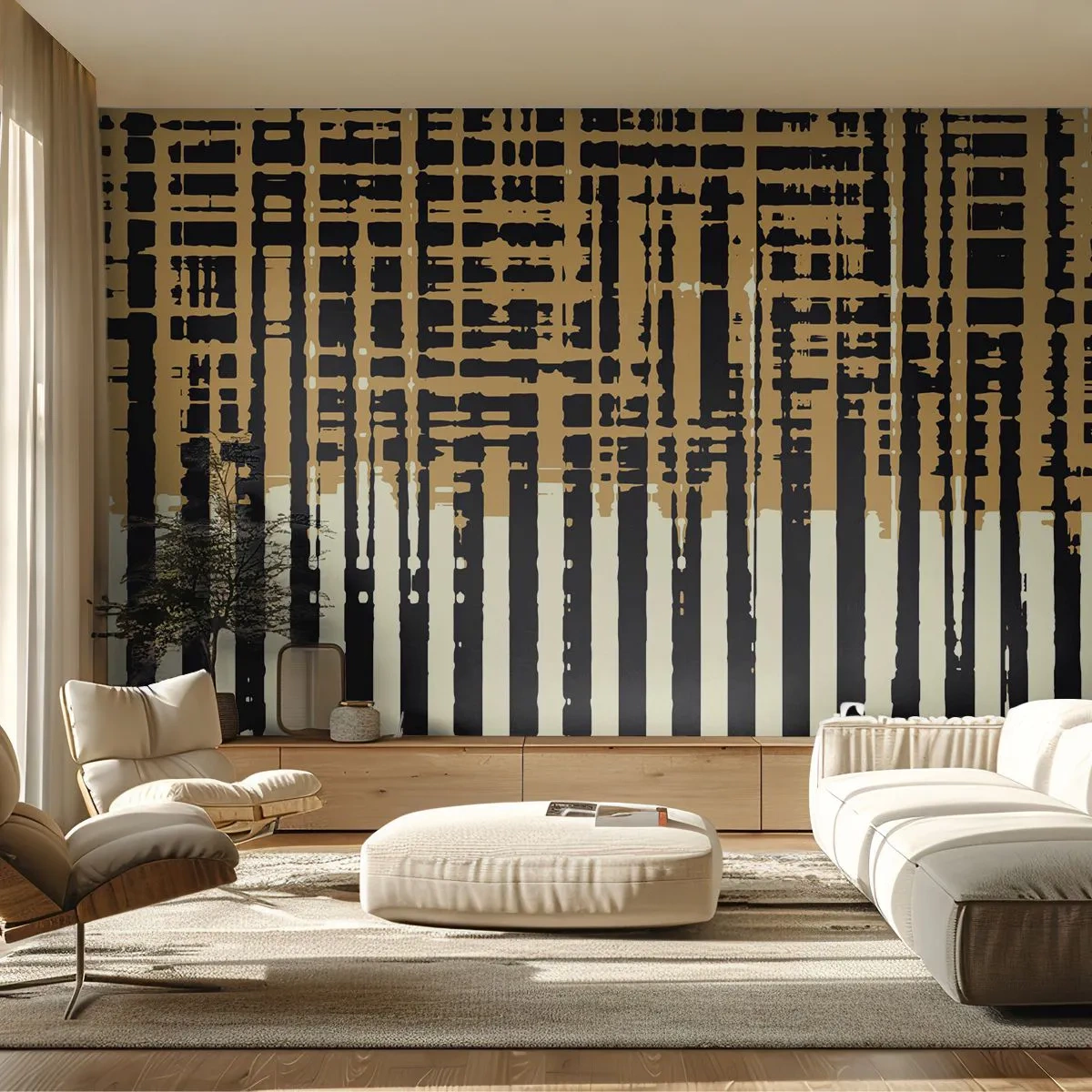 Fotomural Autadhesivo Deluxe Sticker - Abstracción arquitectónica - Abstracción, Pedazo, Líneas - 350x256 cm