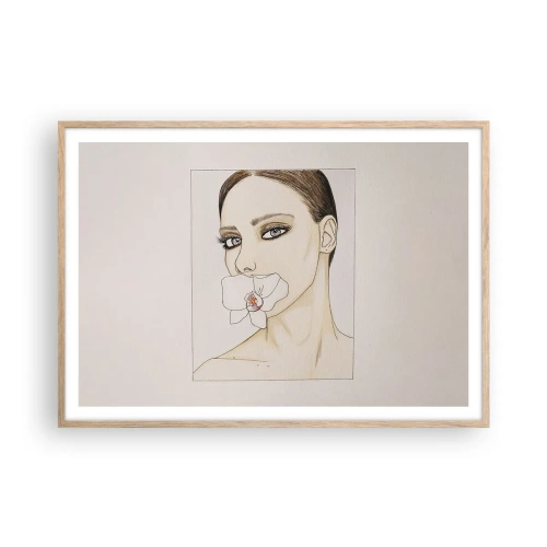 Póster en marco roble claro - Elegancia y belleza - 100x70 cm