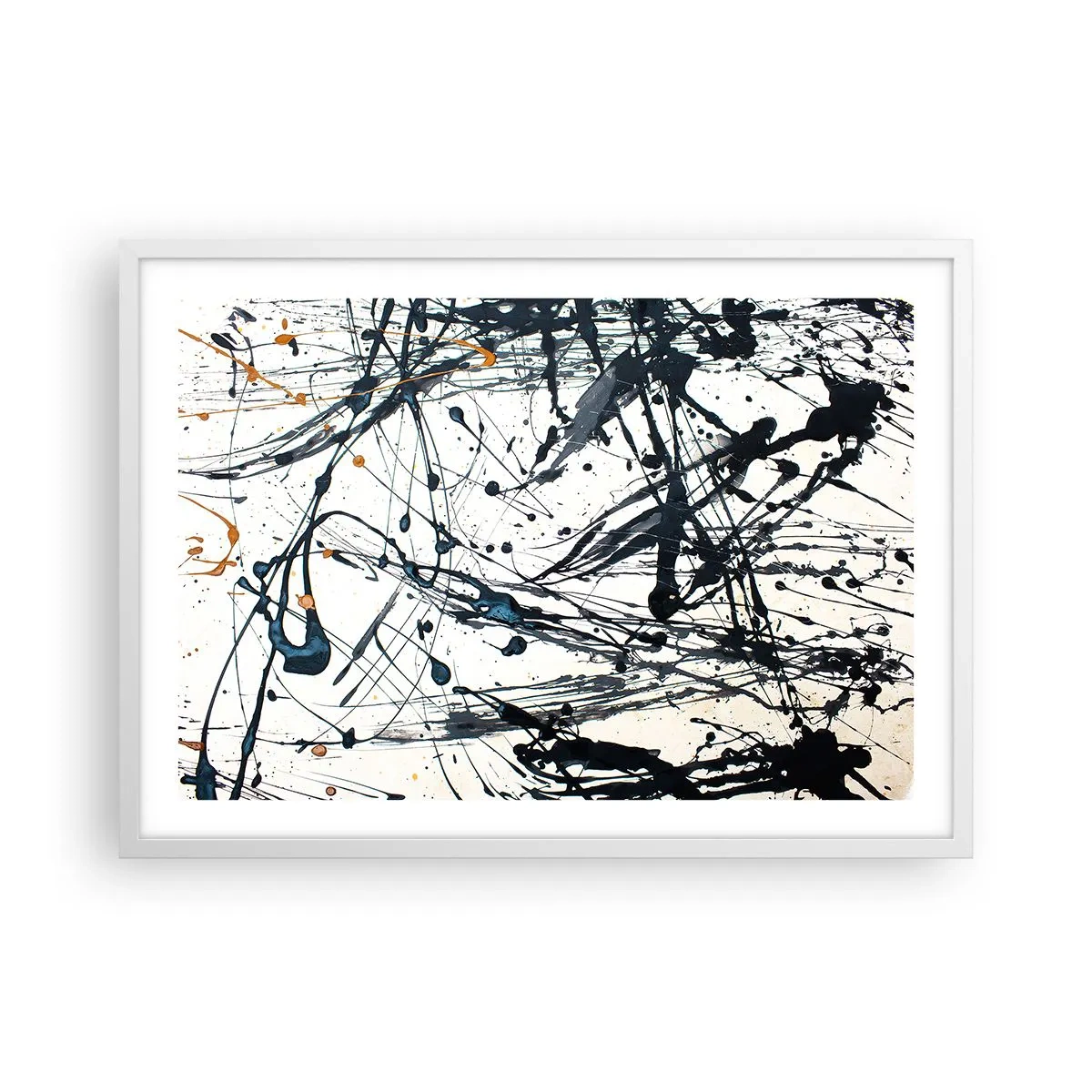 Póster en marco blanco - Abstracción expresionista - 70x50 cm