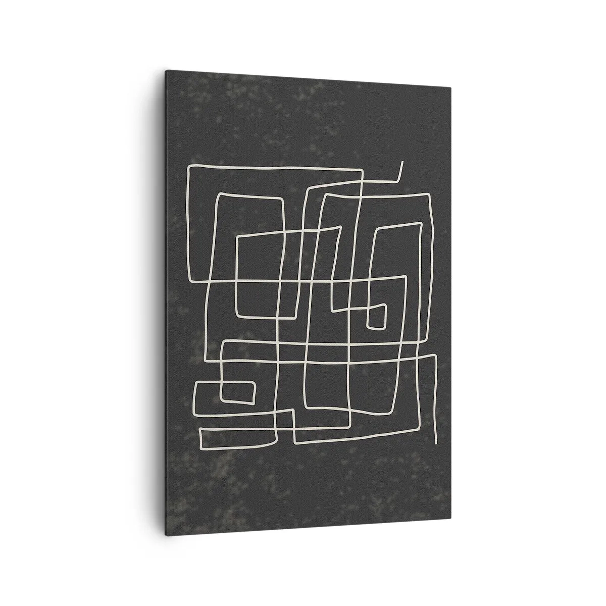 Cuadro sobre lienzo - Impresión de Imagen - Patrón geométrico abstracto sobre un fondo oscuro - 70x100cm - No es tan sencillo - Decoración de pared moderna para salón y dormitorio ARTTOR