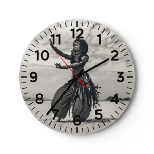 Reloj de pared - Reloj de vidrio - Danza de las Islas del Sur - 40x40 cm
