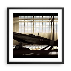 Póster en marco negro - El descanso del guerrero - 50x50 cm