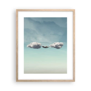 Póster en marco roble claro - La felicidad del momento - 40x50 cm