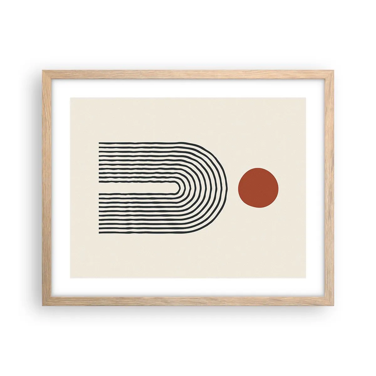 Póster en marco roble claro - Magnetismo de formas y colores - 50x40 cm