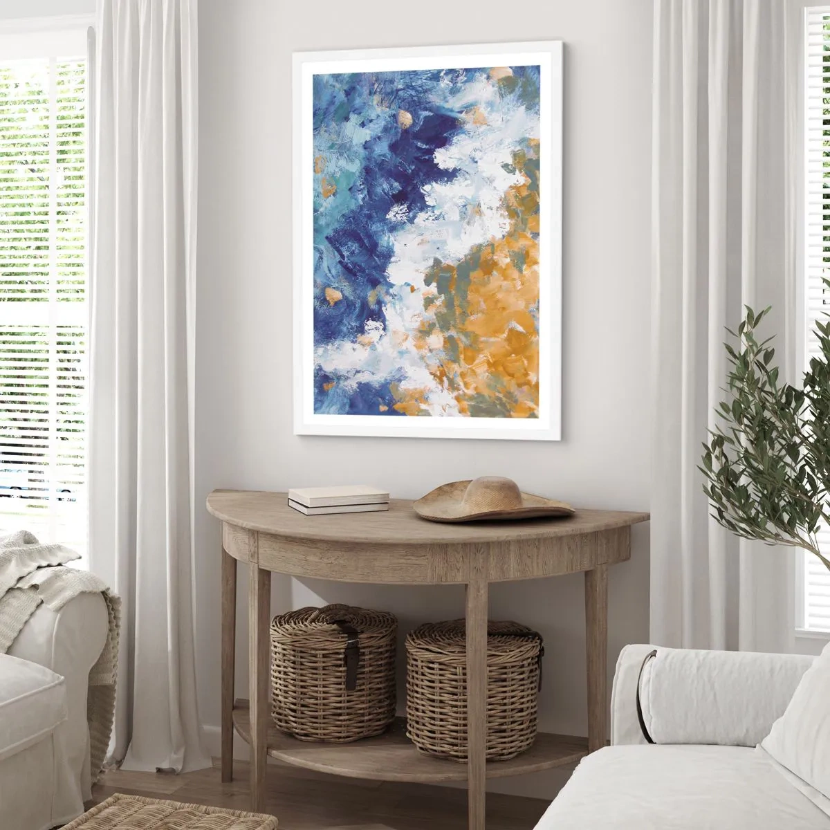 Póster en marco blanco - Danza de los elementos - 61x91 cm