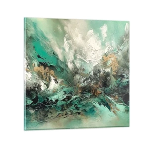 Cuadro sobre vidrio - Impresiones sobre Vidrio - Hervor negro esmeralda - 70x70 cm