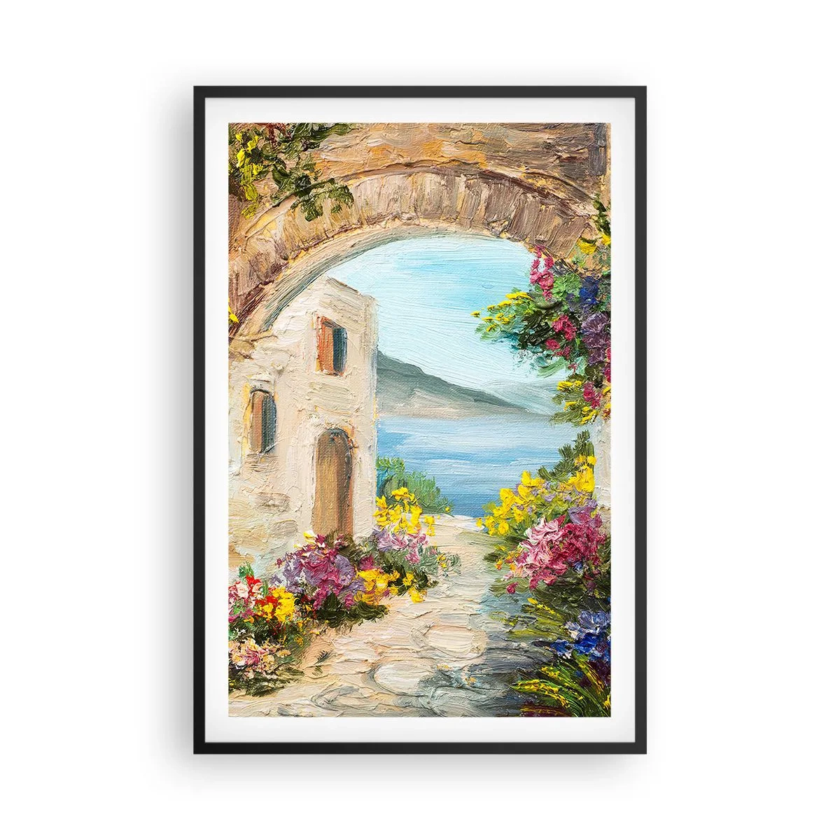 Póster en marco negro - El encanto del paisaje costero - 61x91 cm