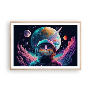 Póster en marco roble claro - Sueños de niño - 91x61 cm