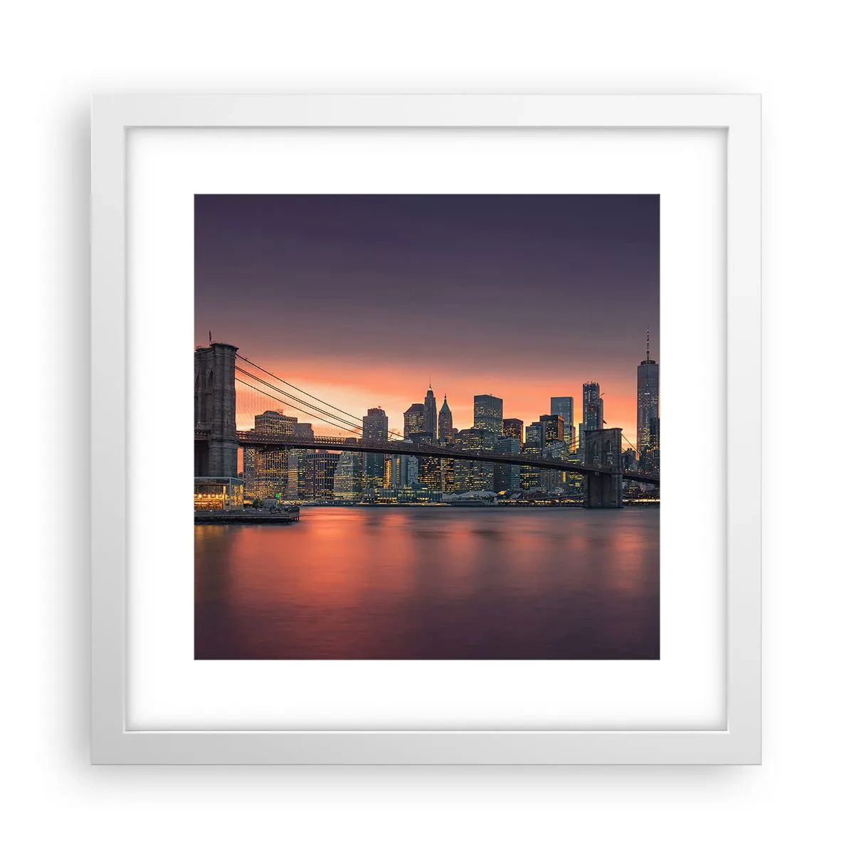 Póster en marco blanco - Ahogado en el silencio lila - 30x30 cm