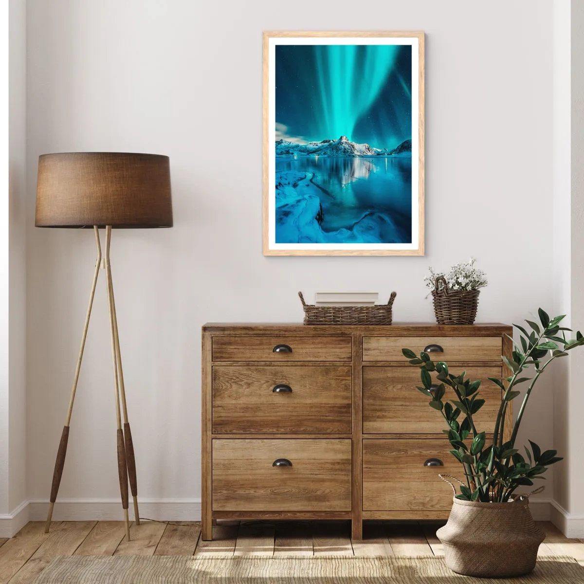 Póster en marco roble claro - Una noche de luz - 61x91 cm