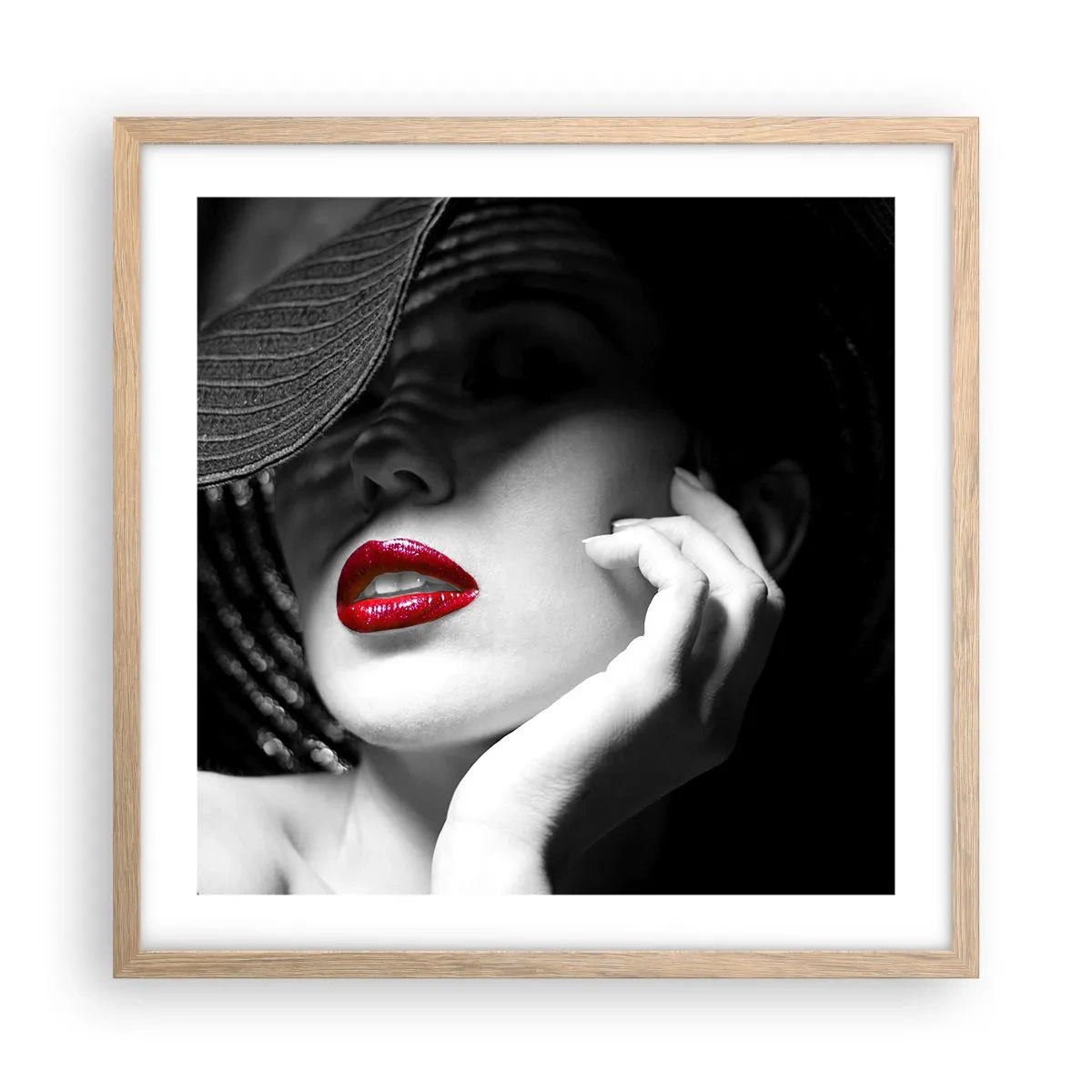 Póster en marco roble claro - Estudio en escarlata - 50x50 cm