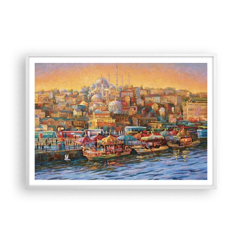 Póster en marco blanco - Una historia en Estambul - 100x70 cm