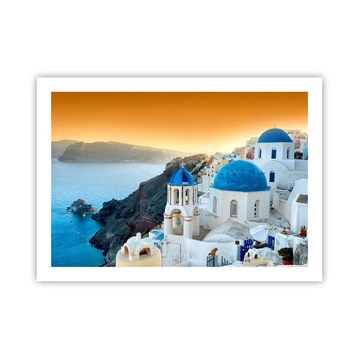 Póster - Santorini - el abrazo a las rocas - 70x50 cm