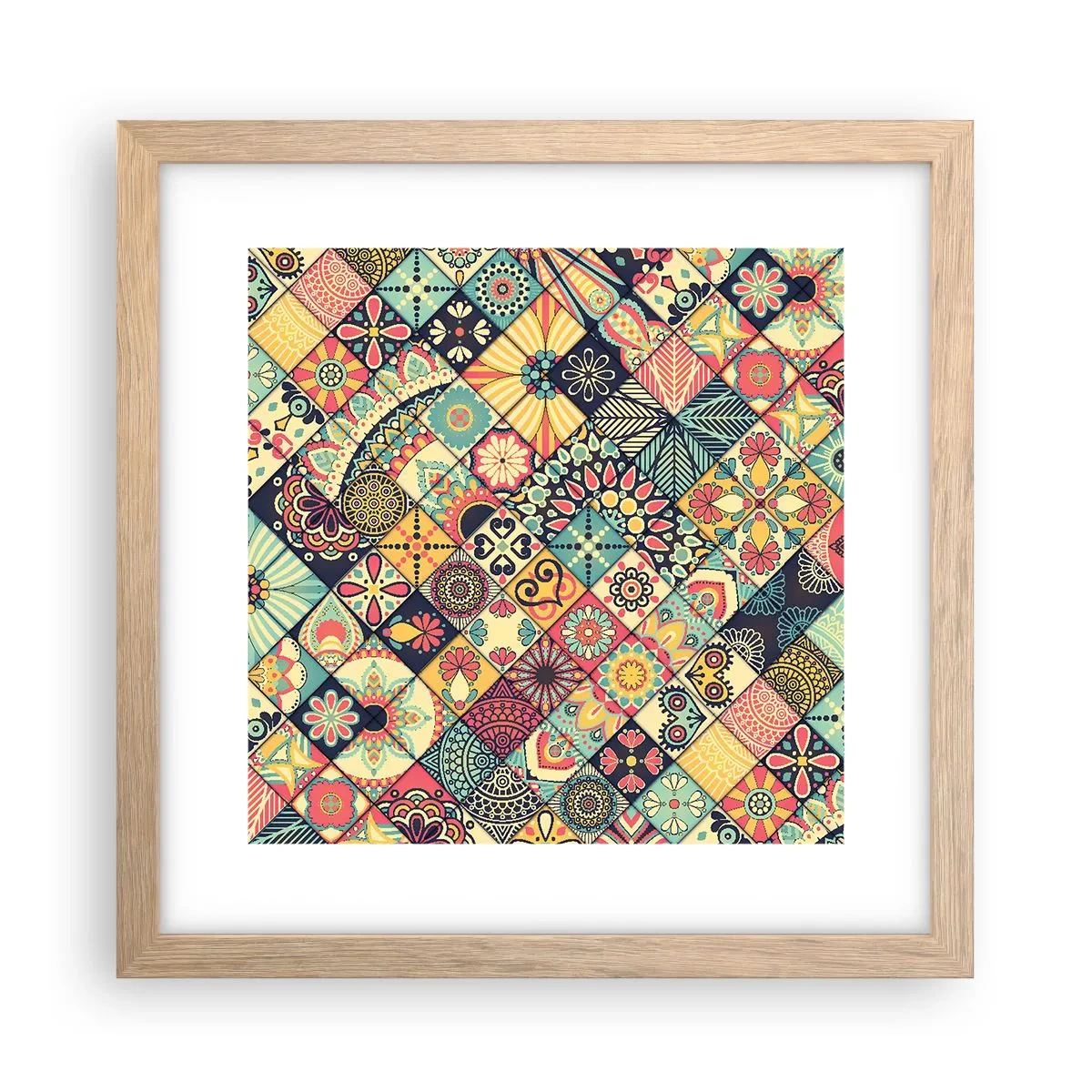 Póster en marco roble claro - Clima marroquí - 30x30 cm