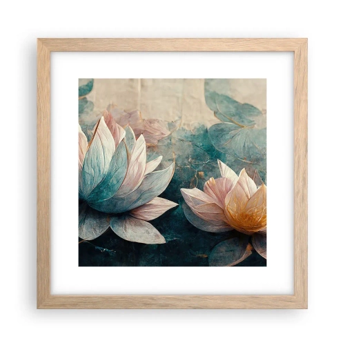 Póster en marco roble claro - Estrellas de lago - 30x30 cm