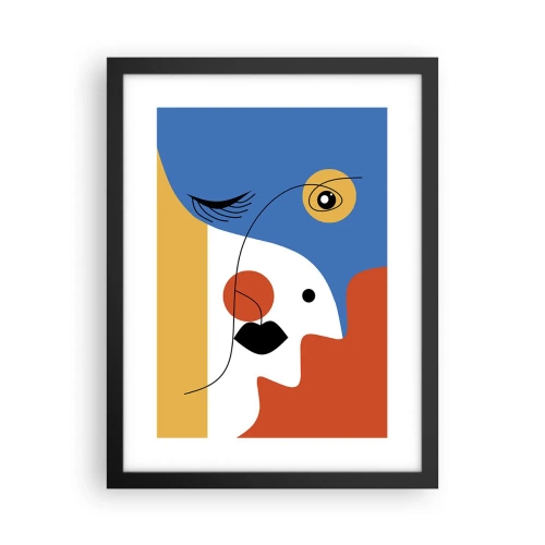 Póster en marco negro - Retrato deconstruido - 30x40 cm