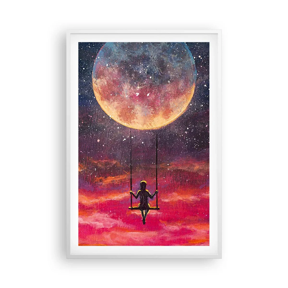 Póster en marco blanco - Disfrutar de las nubes - 61x91 cm