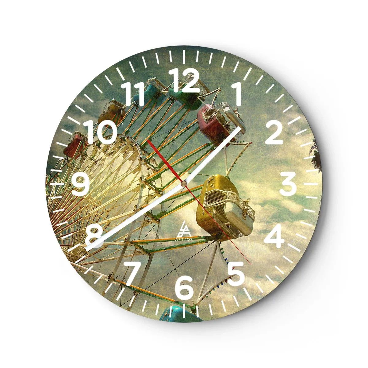 Reloj de pared - Reloj de vidrio - Será, será un día estupendo.... - 40x40 cm