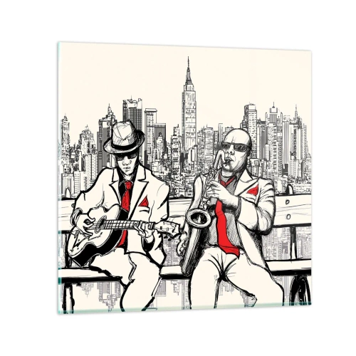 Cuadro sobre vidrio - Impresiones sobre Vidrio - Improvisación en Nueva York - 30x30 cm