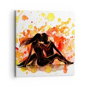 Cuadro sobre lienzo - Impresión de Imagen - Momento romántico - 70x70 cm