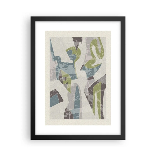 Póster en marco negro - Composición tras vidriera - 30x40 cm