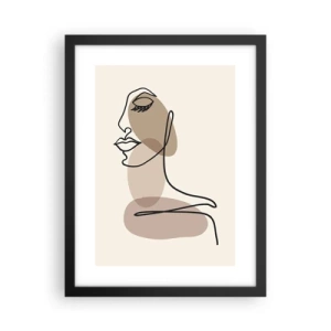 Póster en marco negro - Una línea de hermosura - 30x40 cm