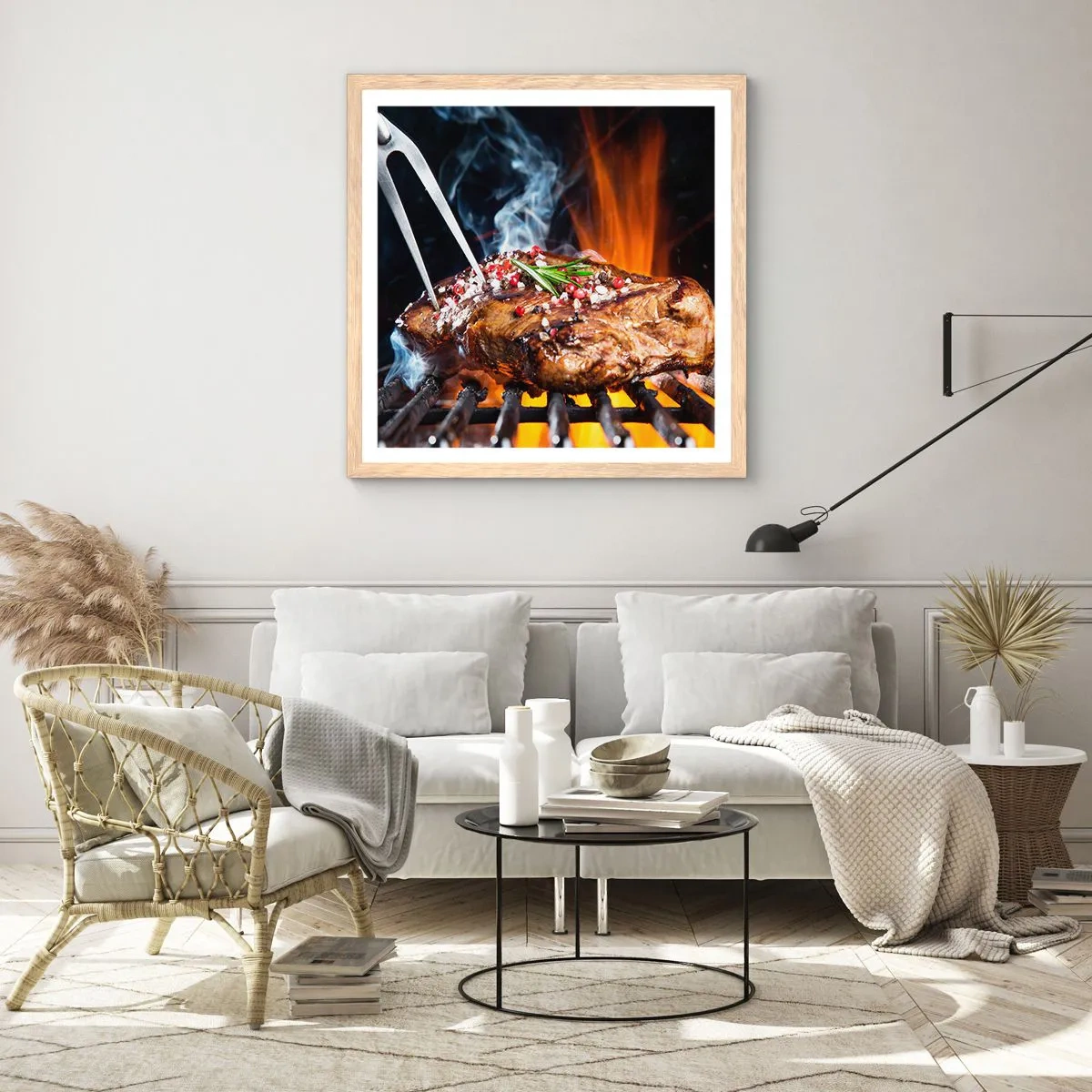 Póster en marco roble claro - Jugoso y fragante - 50x50 cm